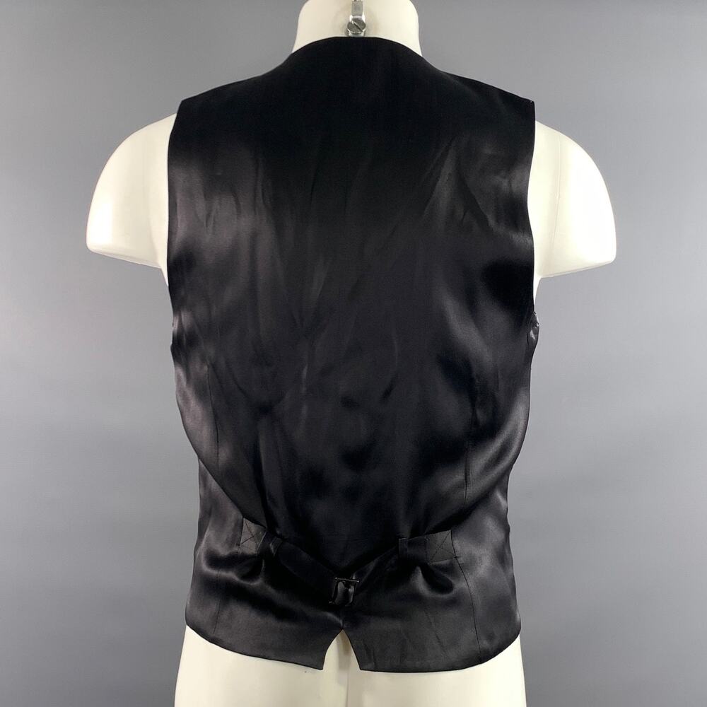Dolce & Gabbana Size 38 Silver Black Jacquard Acetate Blend Buttoned Vest View 3